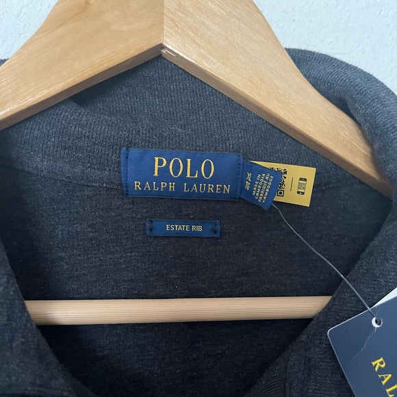 Polo Ralph Lauren Estate-Rib Quarter-Zip Pullover Size XL Gray NEW - Picture 6 of 6